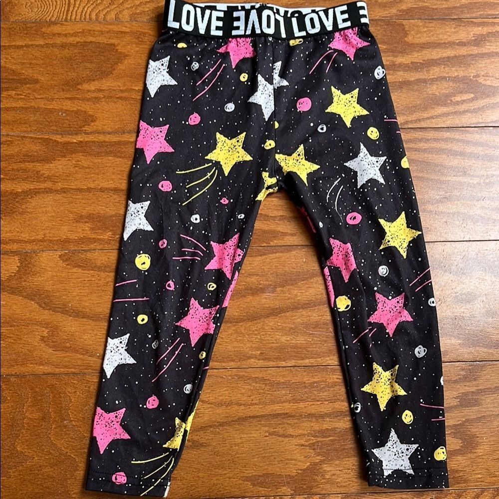 Love Black Starry Kids Leggings